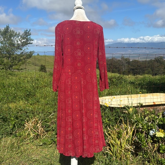 Gudrun Sjöden Deco Tricot Red Heart Floral babydoll Prairie Midi dress medium - Picture 6 of 9